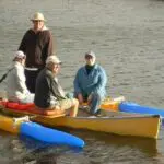 Four people on a boat