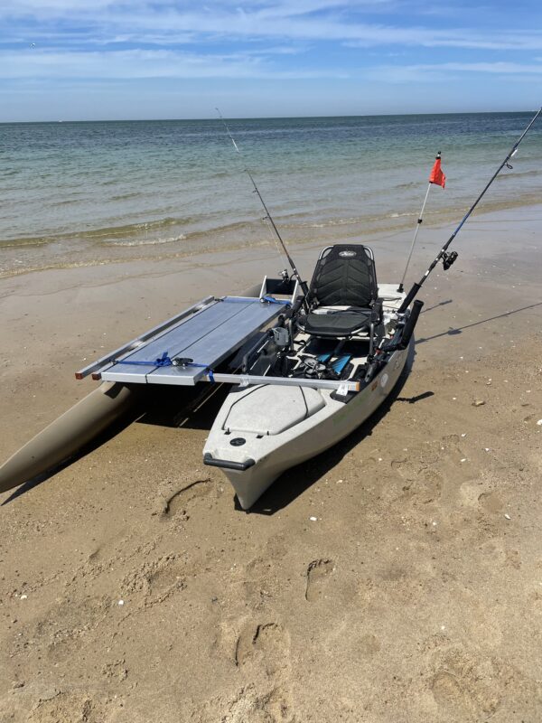 A boat with a one-side outrigger