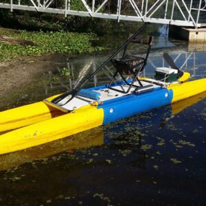 A yellow modular watercraft