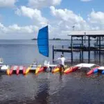 Modular fishing boats on the shore